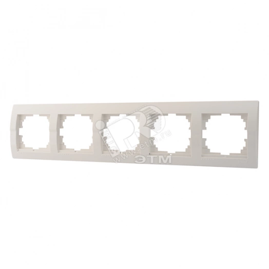 DERIY Рамка 5 постов горизонтальная белый