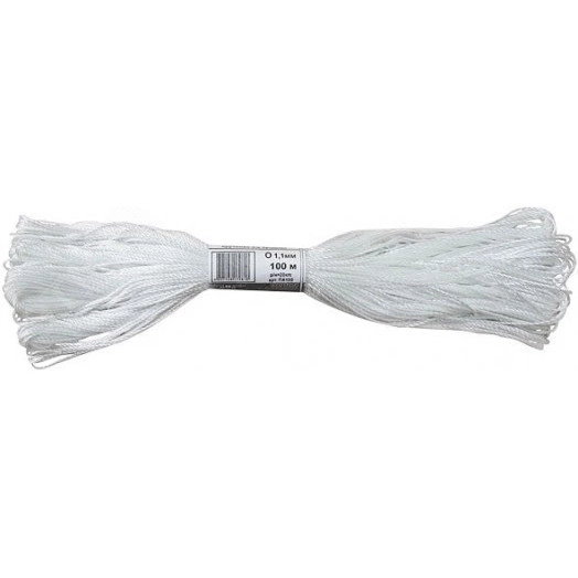 Нить крученая 1.1 мм х 100 м, р/н= 20 кгс, белая