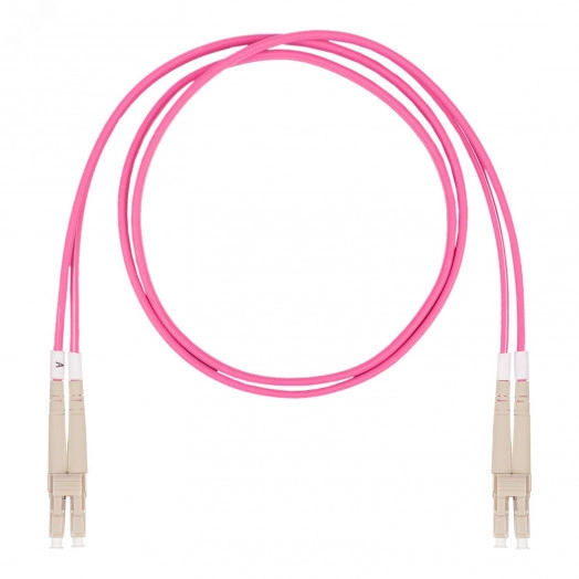 Шнур оптический коммутационный (патч-корд), LC-LC, дуплекс (duplex) OM4, нг(А)-HF, маджента, 1,5 м