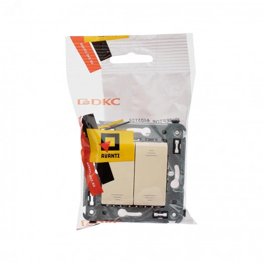 Avanti Инвертор двухклавишный в стену Ванильная   дымка (Переключатель сх. 7+7)