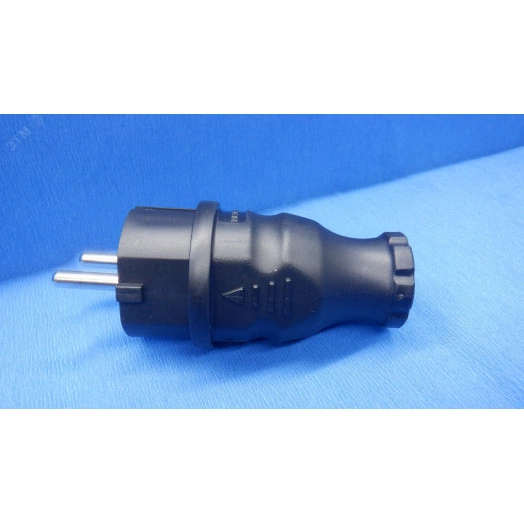 Вилка прямая влагозащищенная, с з, 16 А, IP44 кауч