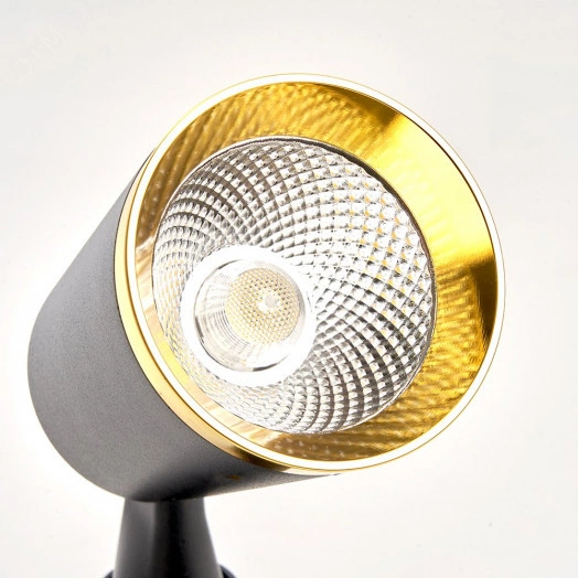 Светильник светодиодный трековый на шинопровод ДПО-12w 4000К 1080Лм черный с золотой рамкой