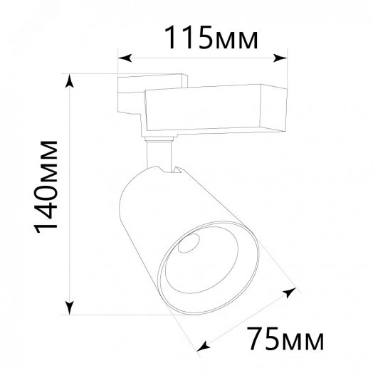 Светильник светодиодный трековый на шинопровод ДПО-12w 4000К 1080Лм черный с золотой рамкой