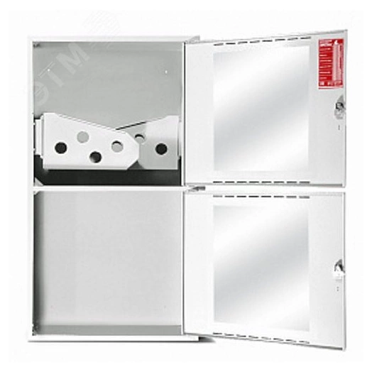 Шкаф пожарный навесной с окном ПРЕСТИЖ 700х1280х300 белый с двумя кассетами