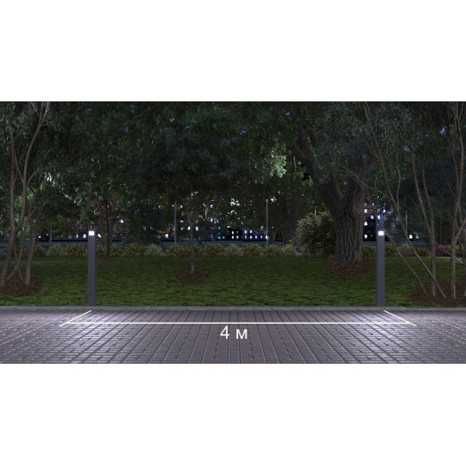 Светильник LED БОЛАРД (СТУ) 5Вт 360Лм 4,0К КСС Ш3 прозрачный рассеиватель IP65 высота 200мм