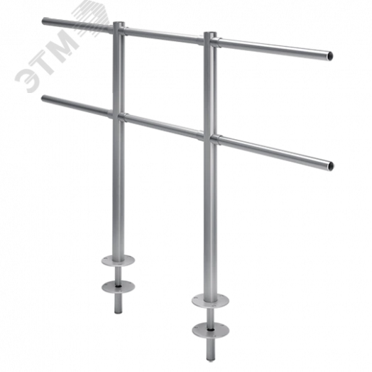 Стойка ограждения съемная L-образная с 2-мя полупетлями под поворотную створку или секцию и 2 муфты справа