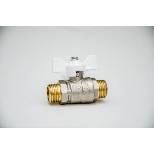 Кран шаровой 11б27п1 Ду25 Ру40 (1') НН белая ручка бабочка