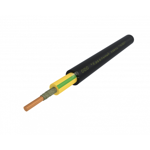 Кабель силовой ППГнг(А)-FRHF 1х1.5ок (PE)-1 однопроволочный желто-зеленый (барабан)