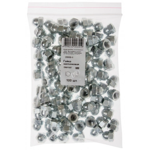 Гайка DIN1587 М8 колпачковая оцинкованная (100 шт)