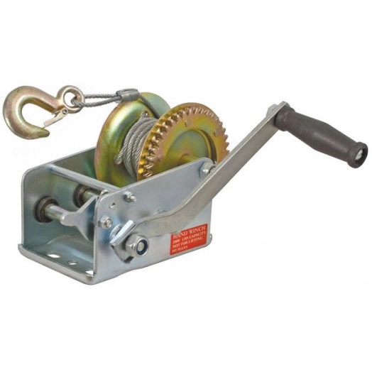 Лебедка шестеренчатая, стальной трос 9.5 м х 5 мм, 1000 кг
