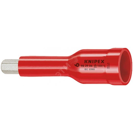 Головка торцевая VDE 1000V DR 3/8 с насадкой для винтов с  внутренним шестигранником 11 мм диэлектрическая L-75 мм KN-983908