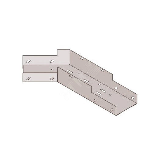Лоток угловой замковый глухой КГЗГ 100х65-135 УТ1,5 поворот на 135, оцинкованный лист(толщина покрытия 10 -18 мкм) S1,0