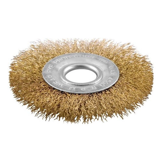 Кордщетка дисковая прямая, посадочный диаметр 22.2 мм, латунированная волнистая проволока 125 мм