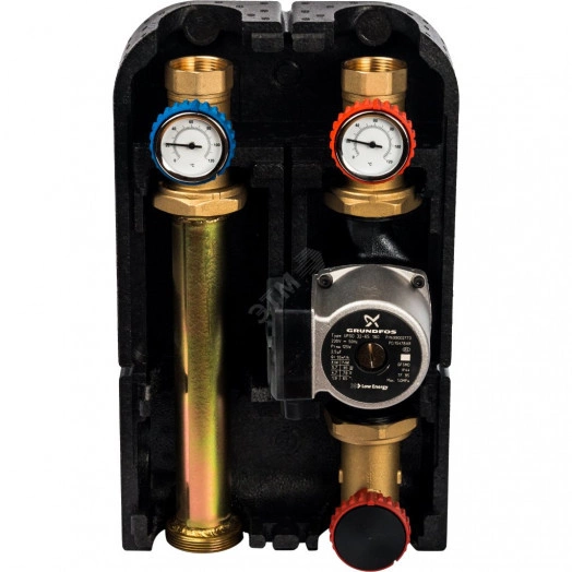 Группа насосная с прямым контуром 1' с насосом Grundfos UPSO 25-65 в теплоизоляции DN32