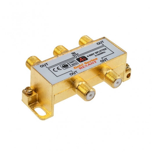 Делитель ТВ х 4 + 5шт. F  BOX 5-1000 МГц GOLD