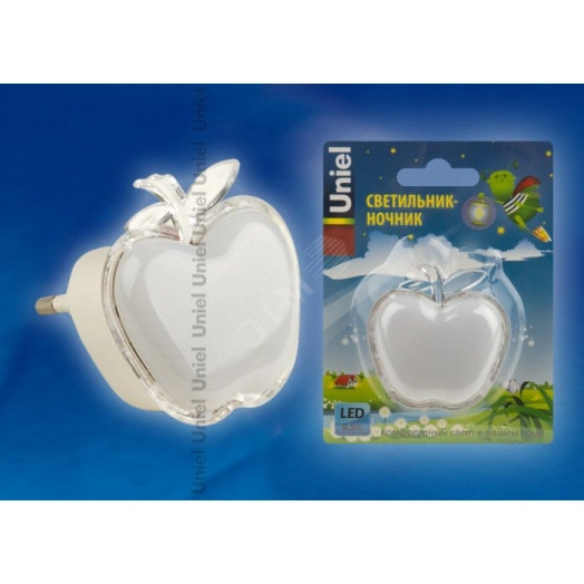 Ночник светодиодный без выключателя DTL308 0,5W 3LED триколор (красный, синий, зеленый) Яблоко Uniel