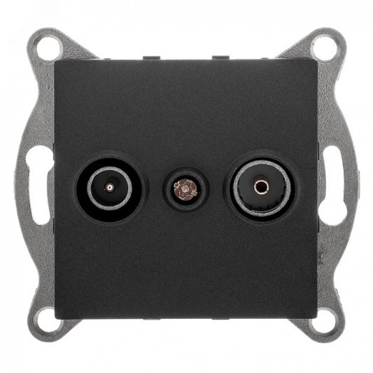 GUSI Ugra механизм розетки TV+ SAT, оконечной, скрытая  установка. Цвет графит.