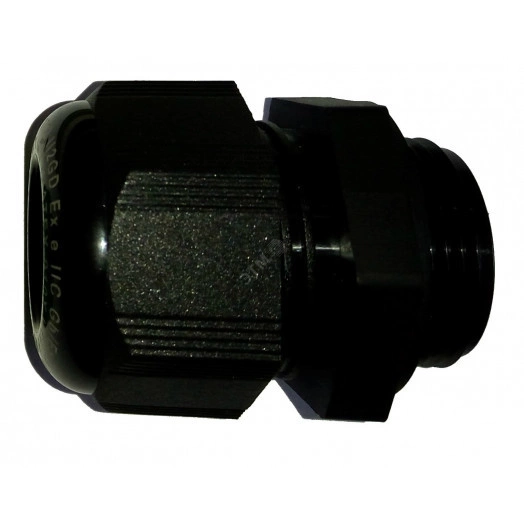 Кабельный ввод взрывозащищенный М32х1,5 с уплотнением для небронированного силового кабеля ?18-25мм, с уплотнительным кольцом и контргайкой, полиамид