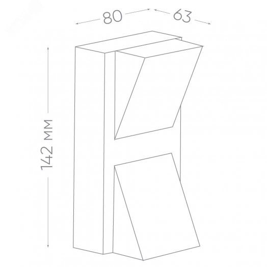 Светильник светодиодный уличный ДБУ-2х3w вверх/вниз 4000К IP54 черный