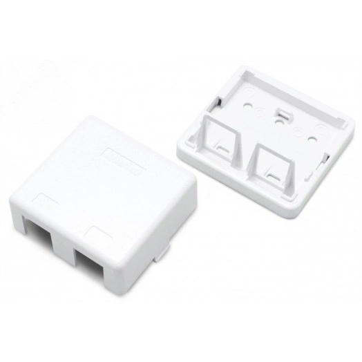 Корпус SBB3-2-WH настенной розетки для установки 2-х вставок типа Keystone Jack