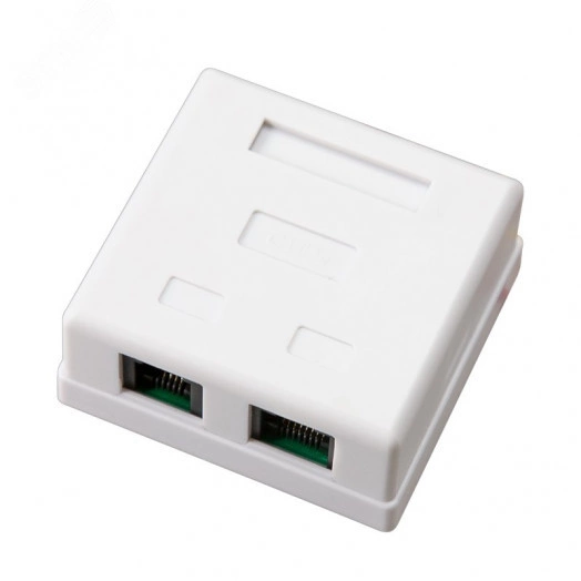 Розетка телефонная + сетев LAN на стену гнездо 8Р8С Rj-45 + гнездо 6Р-4С RJ-11