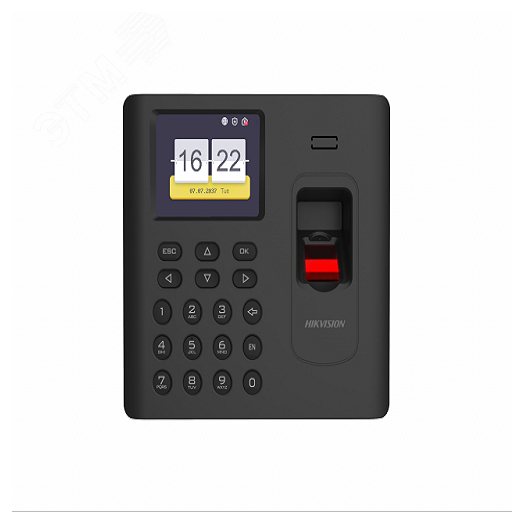 Терминал учета рабочего времени со встроенными считывателями EM карт и отпечатков пальцев(DS-K1A802AEF)