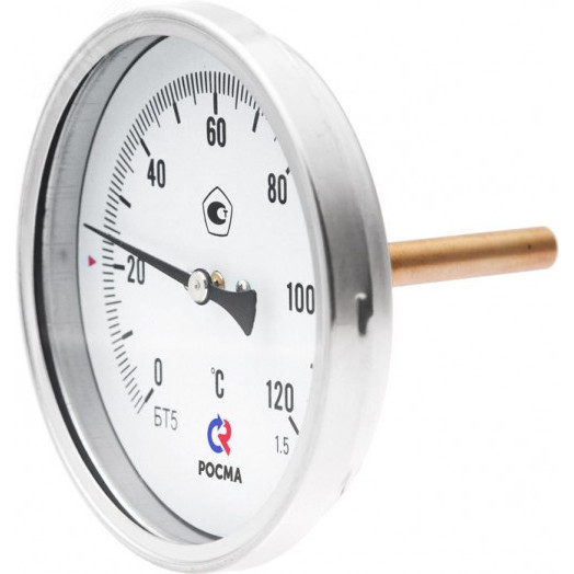 Термометр биметаллический осевой c гильзой  БТ-51.211 0-60С M20х1.5 64.кл.1,5