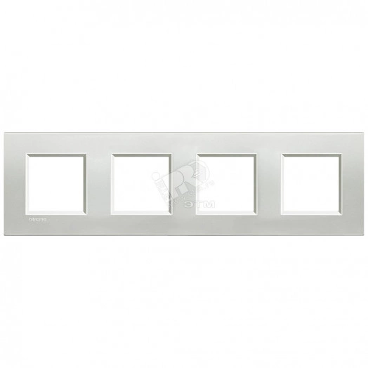 LivingLight Рамка прямоугольная 4 поста Серебро