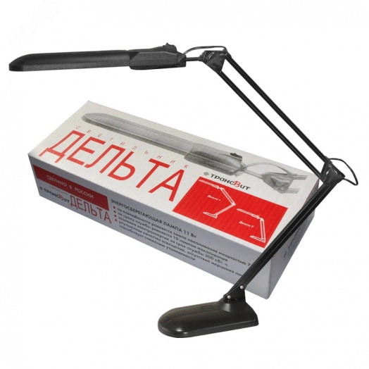 Светильник настольный Дельта + 11Вт черный с ЭПРА 2G7 220В на подставке