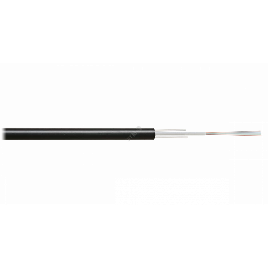 Кабель волоконно-оптический, 4 волокна, SM 9/125 G.657.A1, внешний, круглый с прутками, 0.5кН, PE, черный