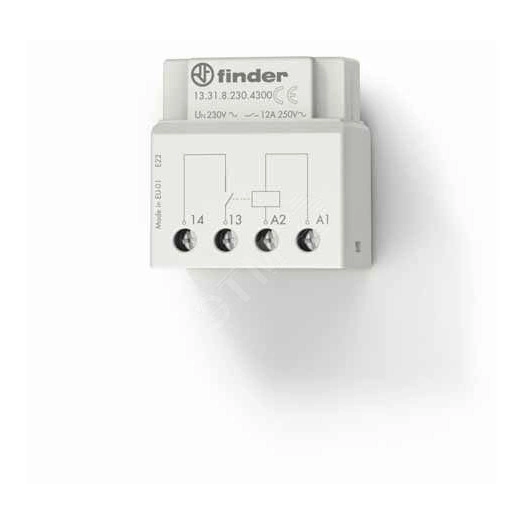 Реле промежуточное моностабильное 1NO 12A питание 12В АC монтаж в коробке IP20