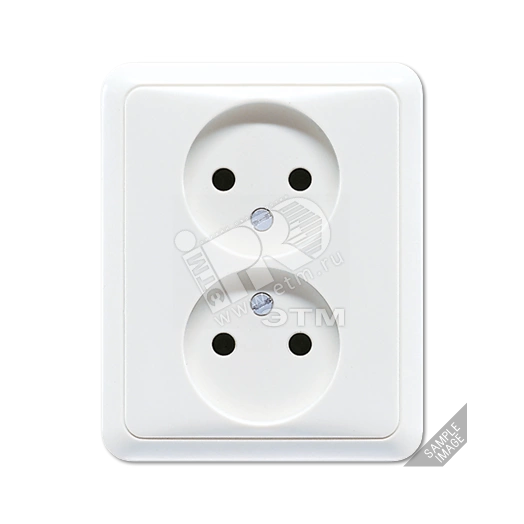 Розетка сдвоенная 16A 250V~ без заземления  слоновая кость