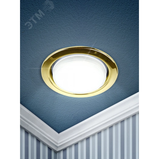 Светильник встраиваемый под лампу GX53 KL35 GD /1 (к) 220V, 13W, золото ЭРА