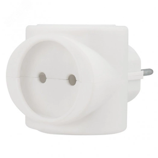 Тройник на 3 гнезда б з биметалл 220В 16А белый
