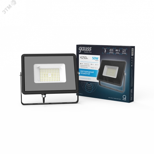 Прожектор светодиодный ДО-50 Вт 4250 Лм 6500К 200-240 В IP65 графитовый LED Qplus Gauss