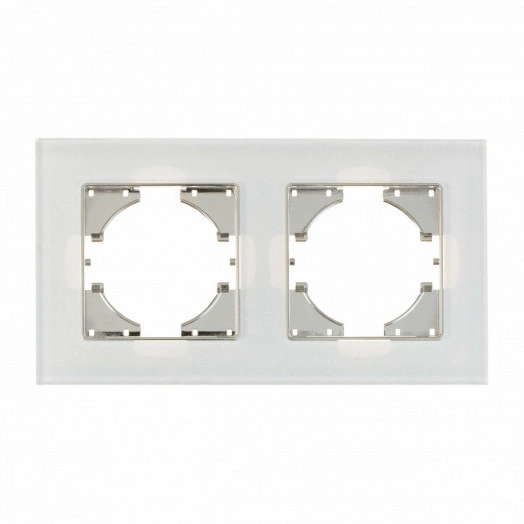 UGRA рамка 2-местная, стекло,  белый.