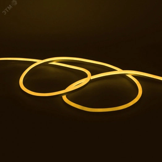 Лента светодиодная гибкий неон LED 8 Вт/м 200 Лм/м 2835/SMD 120 шт/м 220В AC 3000К теплый белый IP67 8х16 мм односторонний 50 м NEON Black Gauss