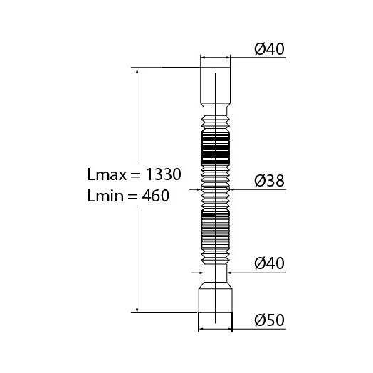 Труба гибкая МИНИ ЭЛИТ L 1200 мм D40-D40/50