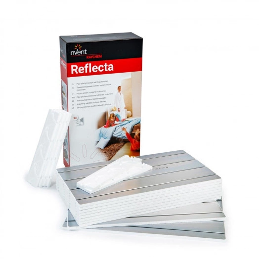 Комплект теплоизоляционных пластин RAYCHEM Reflecta R-RF-3M2 для площади ок.3,0м2:  10 пластин T2Reflecta с алюм. покрытием (720мм*400мм) и 6 концевых пластины (100мм*400мм)