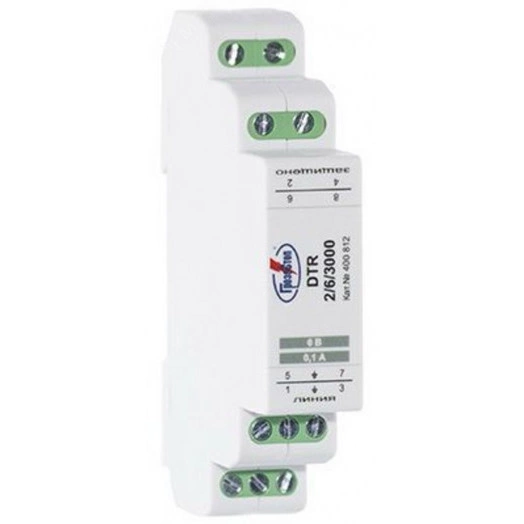 УЗИП ГРОЗОСТОП DTR 2/80/3000, Uо - 80 В, IL - 250 мА, In (8/20) - 20 кА.