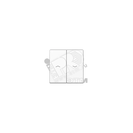 Клавиша 2-я с символом  стрелки  для жалюзийного выключателя  и кнопки  Серия AS500  Материал- дуропласт  Цвет- белый