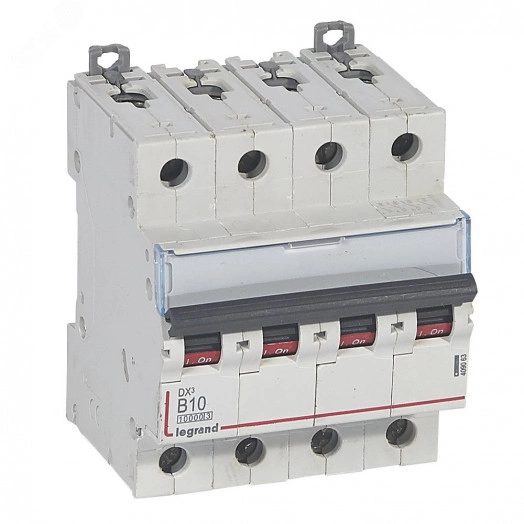 Выключатель автоматический четырехполюсный 10А B DX3 10kА/16kА