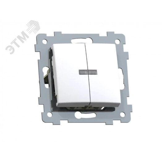Мария Механизм выключателя двухклавишного скрытой установки со светоиндикацией С510-440, белый