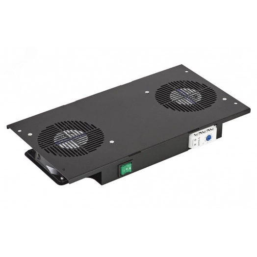 Модуль вентиляторный потолочный 2 вентилятора с термореле черный