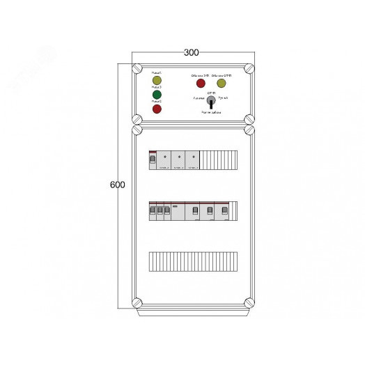Щит управления электрообогревом DEVIBOX HR 3x2800 3хD330 (в комплекте с терморегулятором и датчиком температуры)