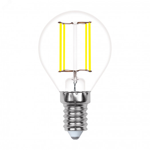 Лампа светодиодная с трехступенчатым диммером 100-50-10 LED 5вт 175-250В шар 420Лм Е14 3000К Uniel Multibrigh филамент