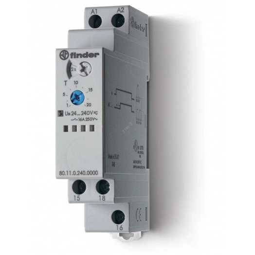 Таймер модульный монофункциональный 16A задержка включения