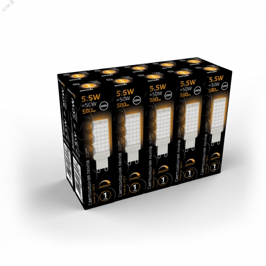 Лампа светодиодная LED 5.5 Вт550 Лм 3000К AC185-265V теплая G9 капсула керамика диммируемая Black Gauss