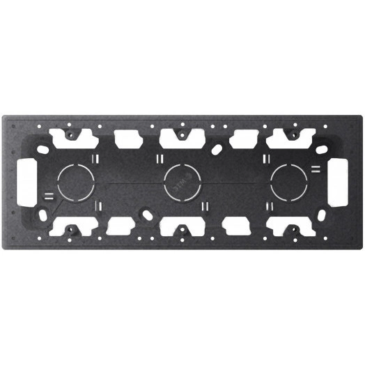 Коробка монтажная для накладного монтажа на 3 модуля, графит