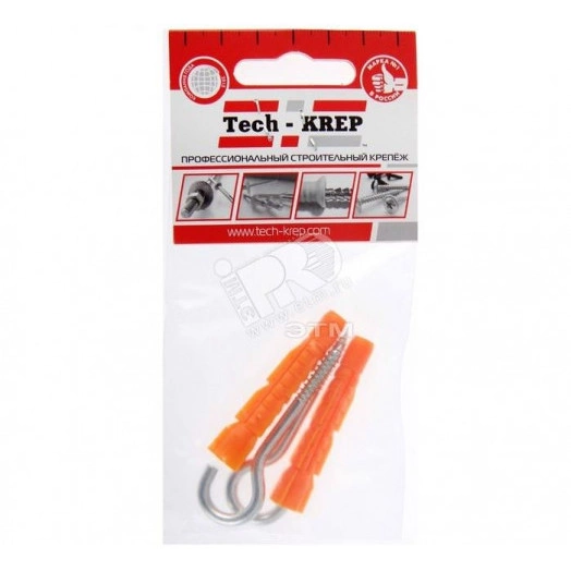 Шуруп-полукольцо 4х30 с полипропропиленовым универсальным дюбелем 6.0х36 (2шт)